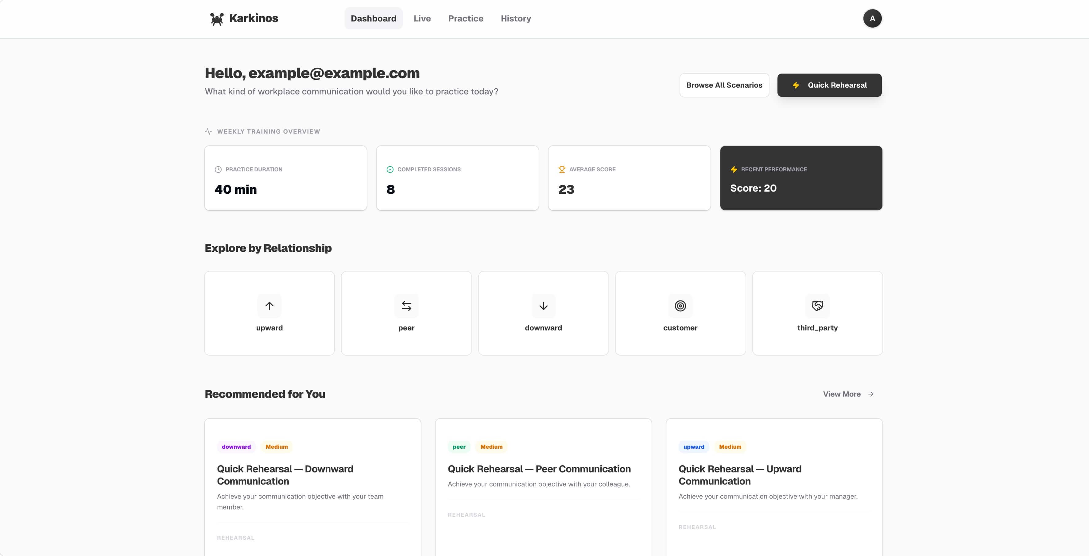 Karkinos Dashboard